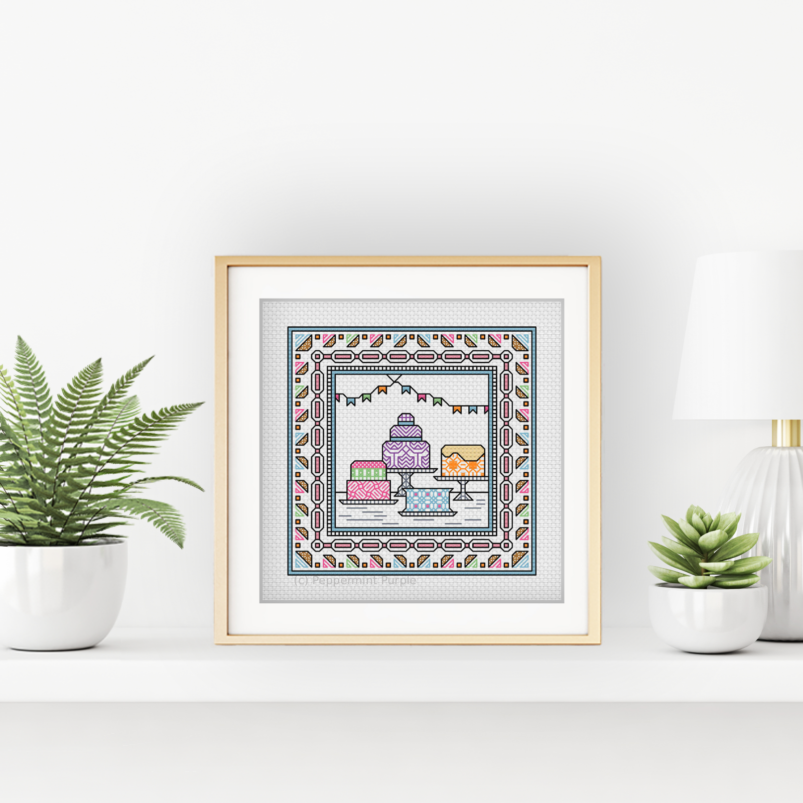Centre Stage - Baking Blackwork Pattern by Peppermint Purple