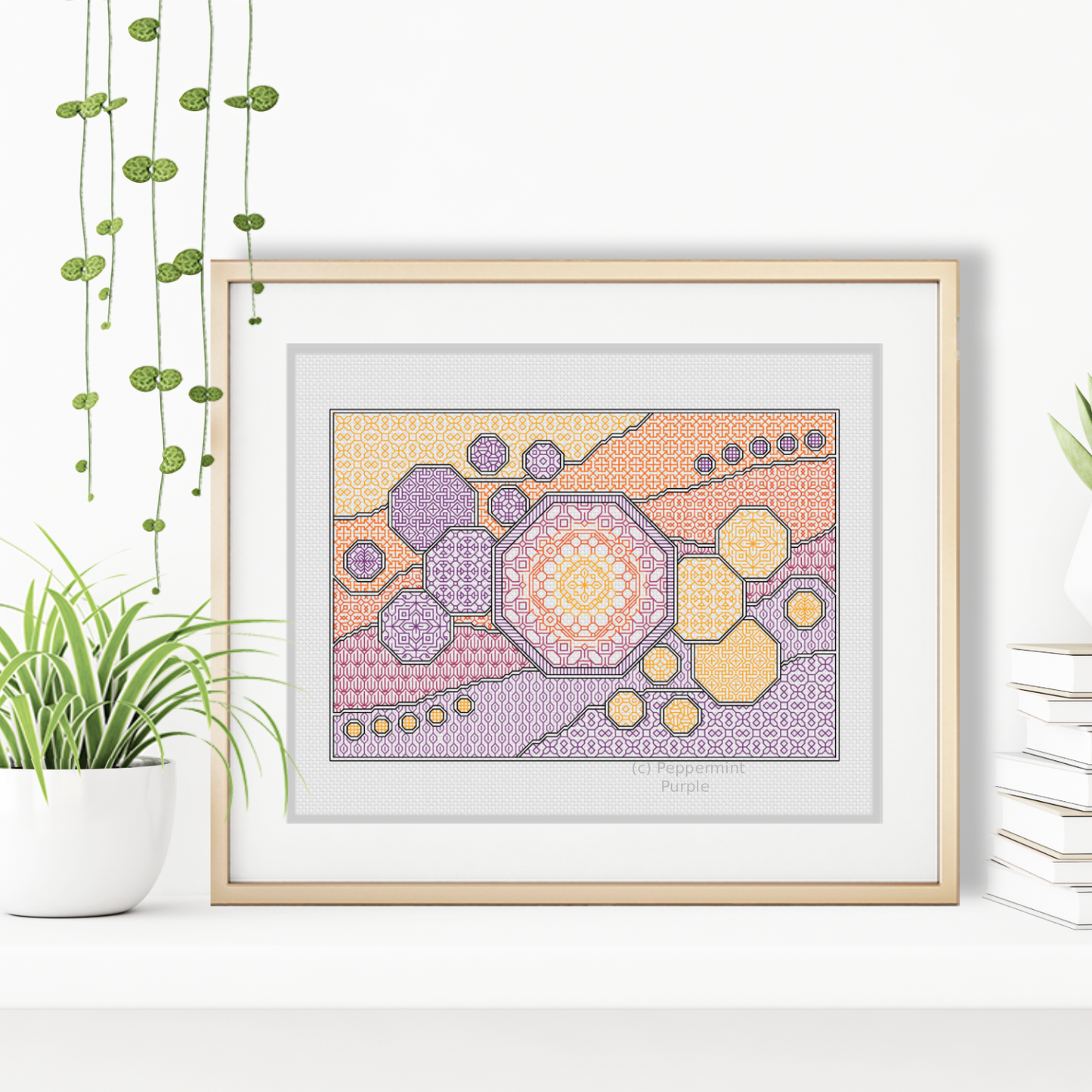 Opposites Attract Blackwork Pattern by Peppermint Purple