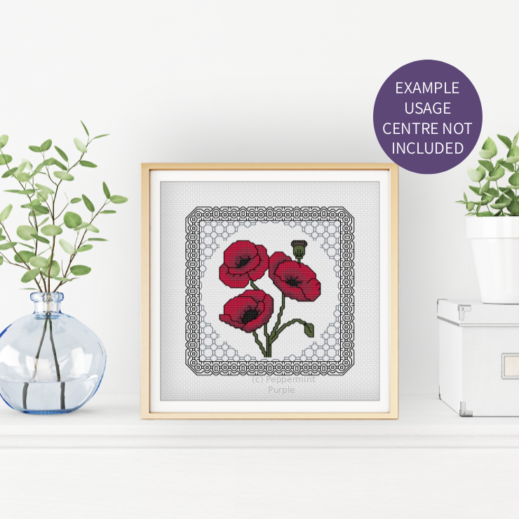 Centre Stage - Border 13 Blackwork Pattern by Peppermint Purple