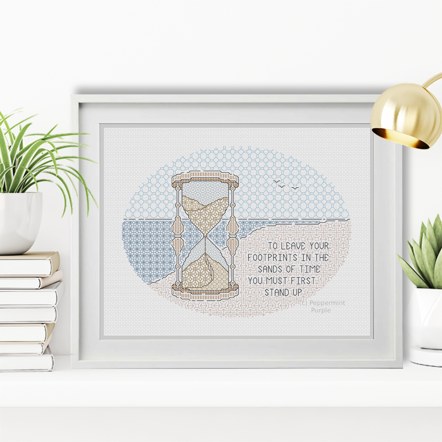 The Sands of Time Blackwork Pattern by Peppermint Purple