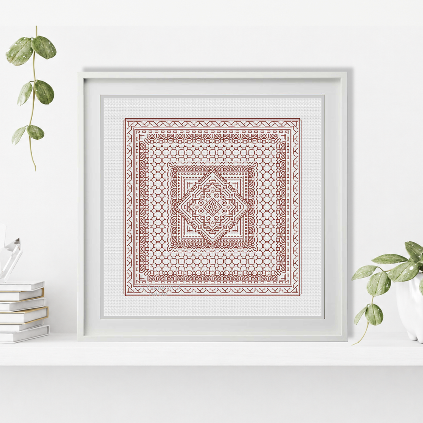 Study In Red Copper Blackwork Pattern by Peppermint Purple