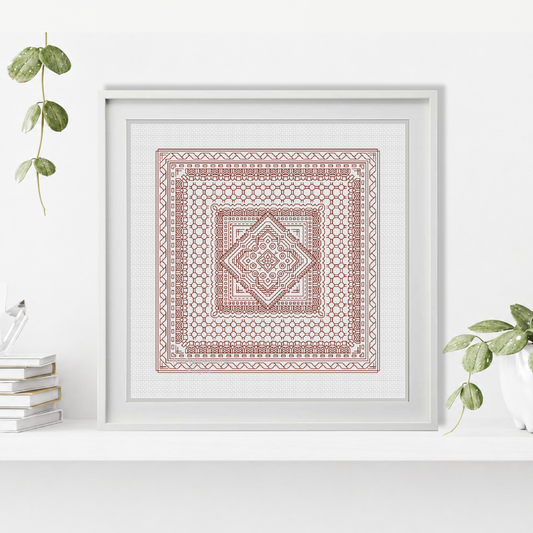 Study In Red Copper Blackwork Pattern by Peppermint Purple