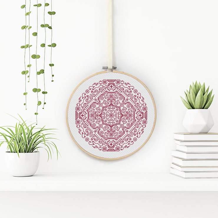 Mandala Hoop Kit Blackwork Kit by Peppermint Purple