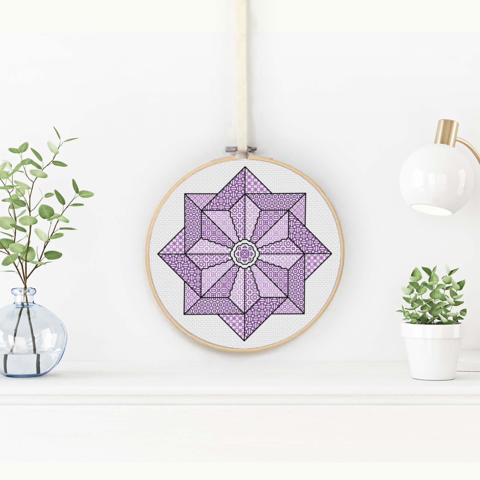 PurplePinwheel Blackwork Pattern by Peppermint Purple