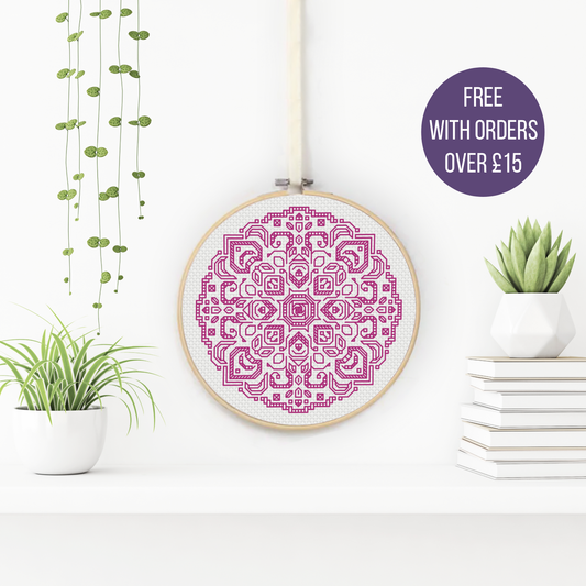Mandala In Plum Blackwork Pattern by Peppermint Purple