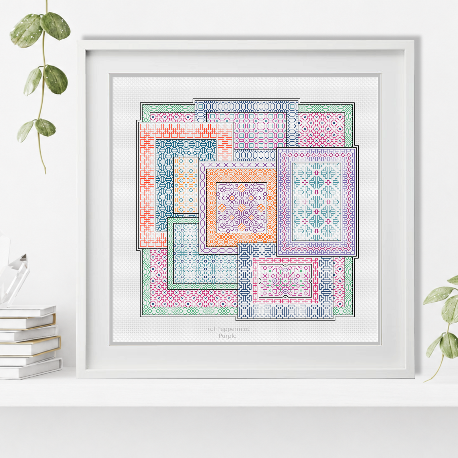 Turkish Rectangles Blackwork Pattern by Peppermint Purple