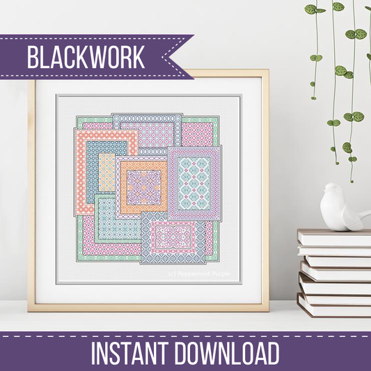 Turkish Rectangles Blackwork Pattern by Peppermint Purple