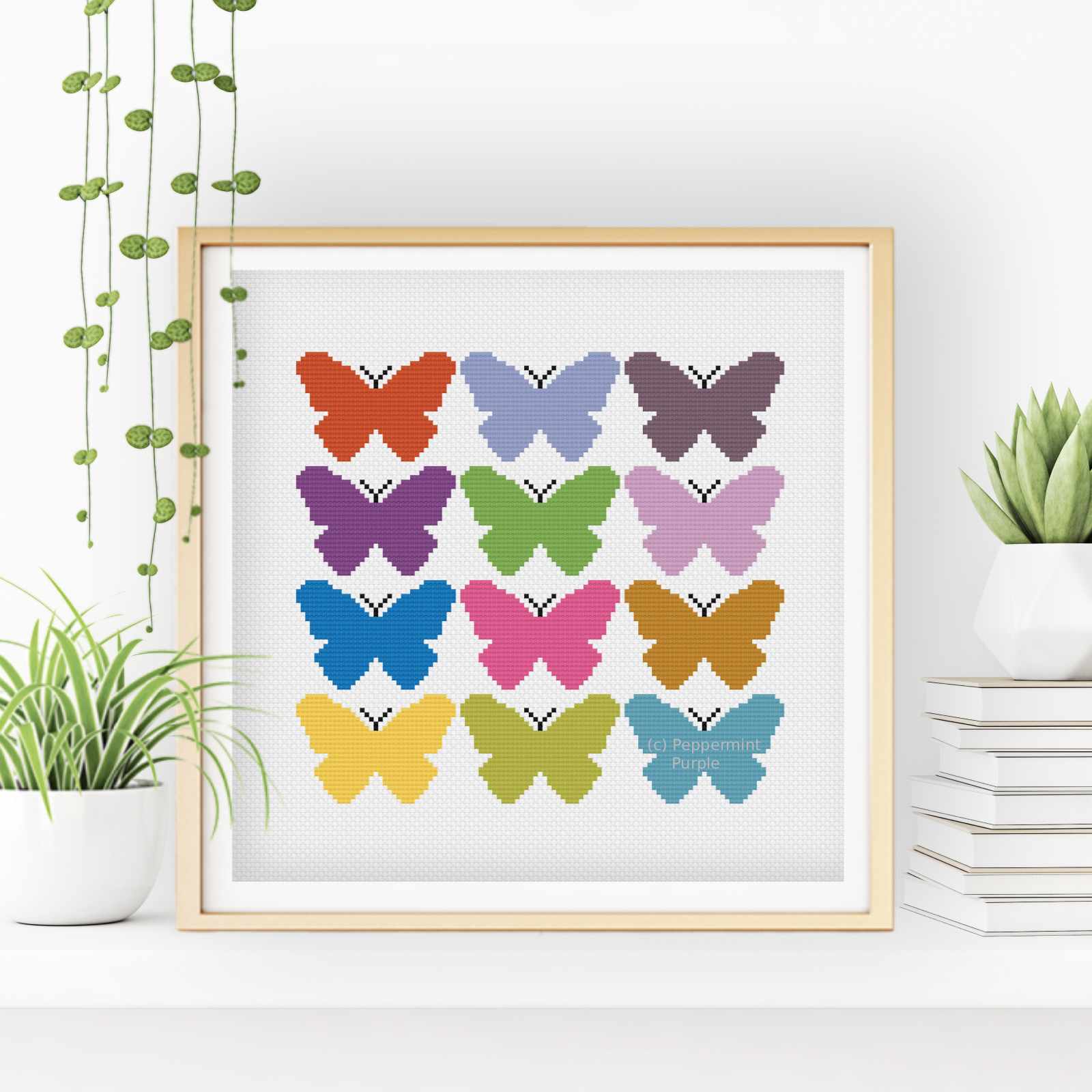Butterfly Cross Stitch Pattern by Peppermint Purple