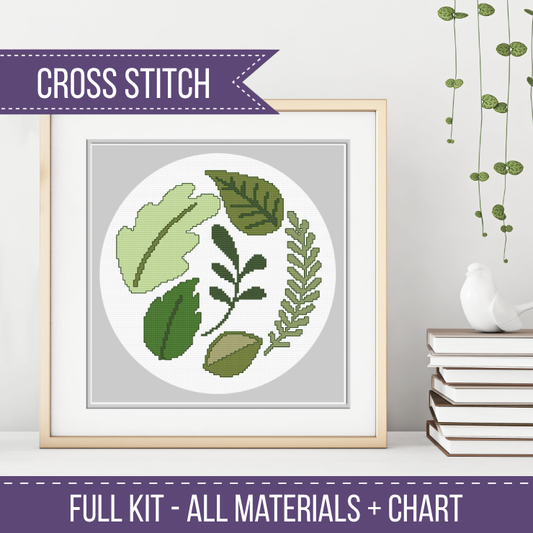 Leaves Cross Stitch Kit Cross Stitch Kit by Peppermint Purple