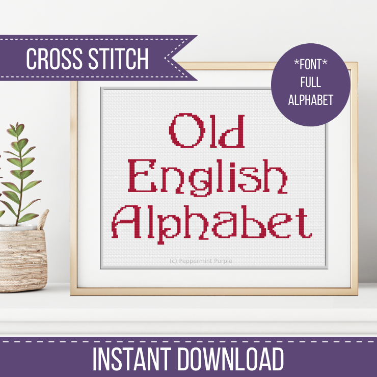 Old English Font Cross Stitch Font by Peppermint Purple