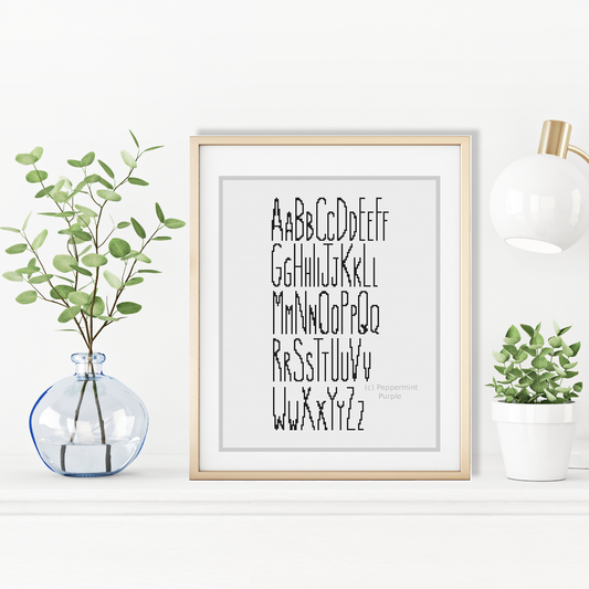 Skinny Font Cross Stitch Font by Peppermint Purple