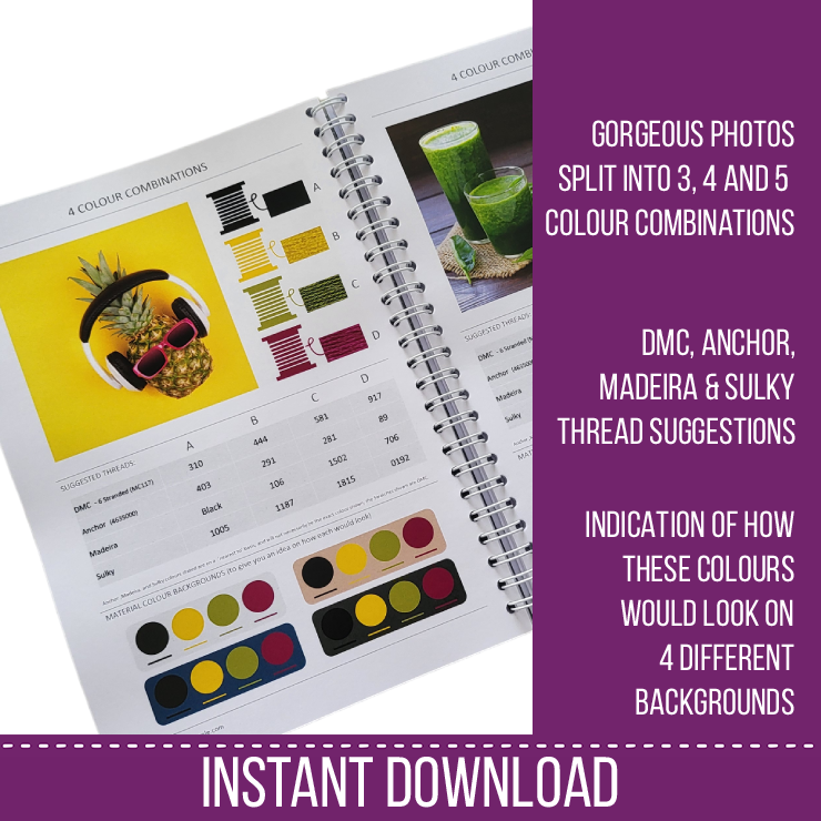 Digital Colour Companion For Stitchers - VOL 2 - Blackwork Patterns & Cross Stitch by Peppermint Purple