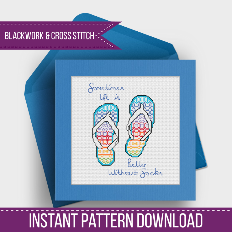 Life without Socks - Blackwork Patterns & Cross Stitch by Peppermint Purple