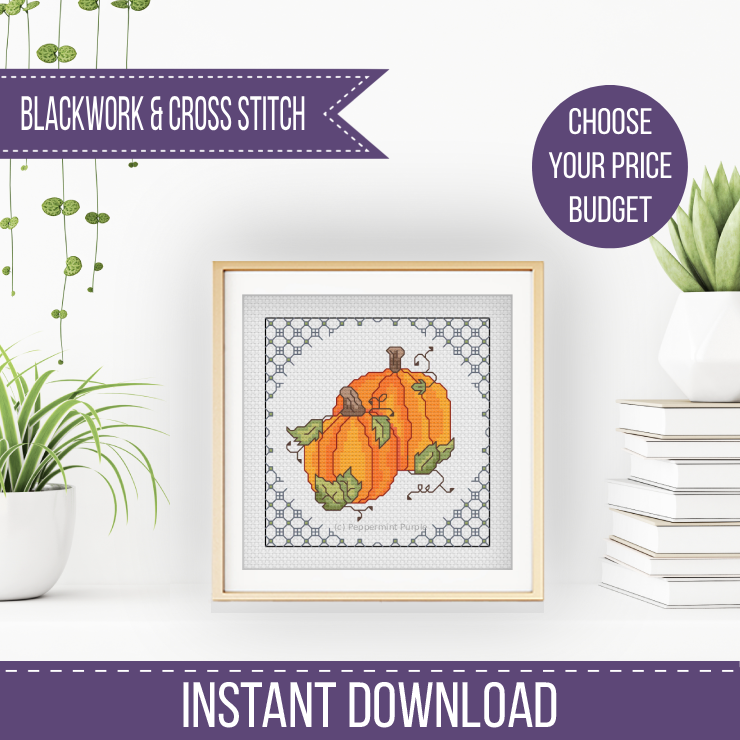 Centre Stage - Pumpkin Blackwork Pattern by Peppermint Purple