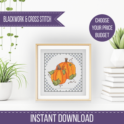 Centre Stage - Pumpkin Blackwork Pattern by Peppermint Purple