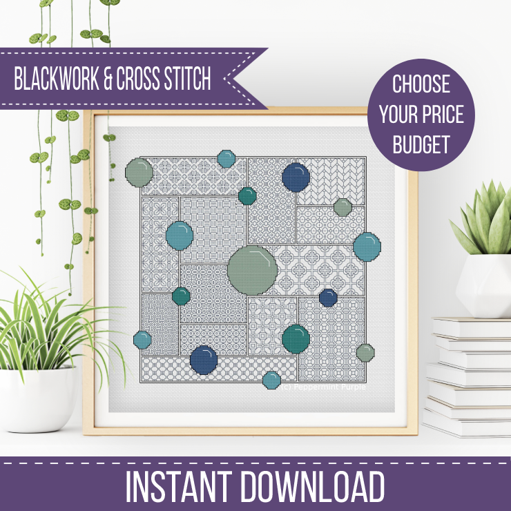 Bubbles Blackwork Pattern by Peppermint Purple