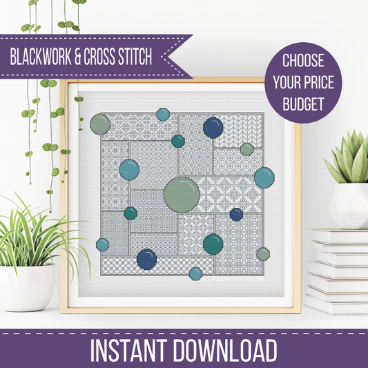Bubbles Blackwork Pattern by Peppermint Purple