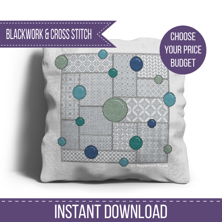 Bubbles Blackwork Pattern by Peppermint Purple