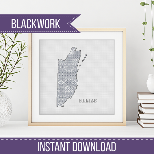 Belize Blackwork Pattern by Peppermint Purple