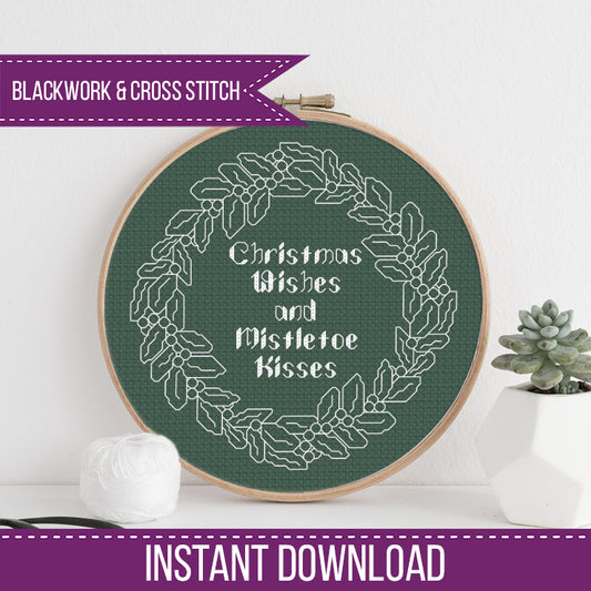 Mistletoe Kisses - Blackwork Patterns & Cross Stitch by Peppermint Purple