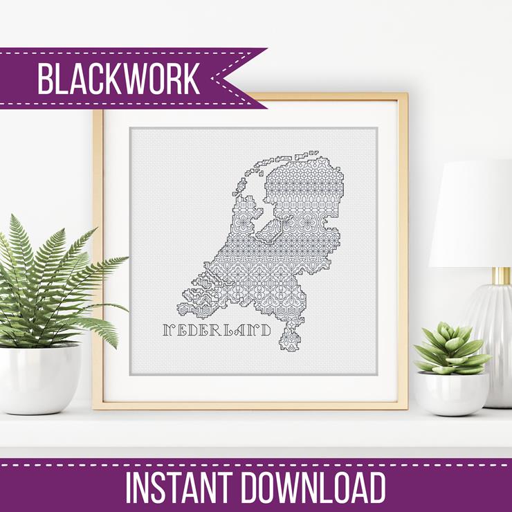 Netherlands Blackwork - Blackwork Patterns & Cross Stitch by Peppermint Purple