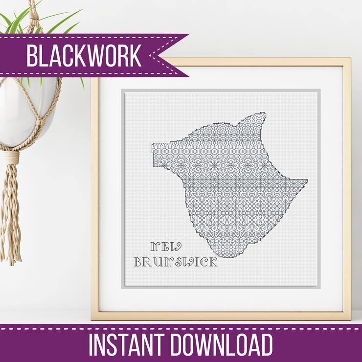 New Brunswick Blackwork - Blackwork Patterns & Cross Stitch by Peppermint Purple