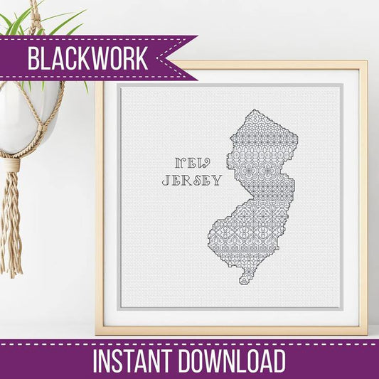 New Jersey Blackwork - Blackwork Patterns & Cross Stitch by Peppermint Purple