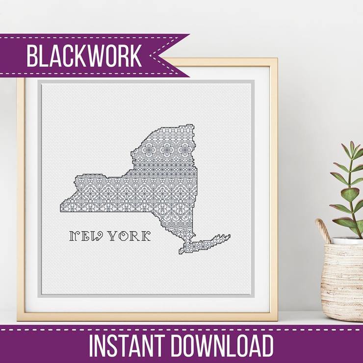 New York Blackwork - Blackwork Patterns & Cross Stitch by Peppermint Purple