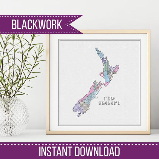 New Zealand Blackwork - Blackwork Patterns & Cross Stitch by Peppermint Purple