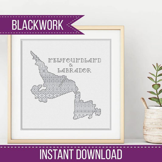 Newfoundland & Labrador - Blackwork Patterns & Cross Stitch by Peppermint Purple