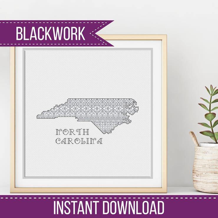 North Carolina Blackwork - Blackwork Patterns & Cross Stitch by Peppermint Purple