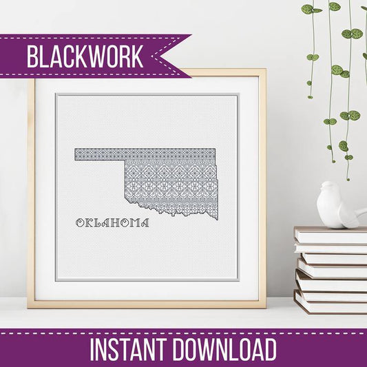 Oklahoma Blackwork - Blackwork Patterns & Cross Stitch by Peppermint Purple