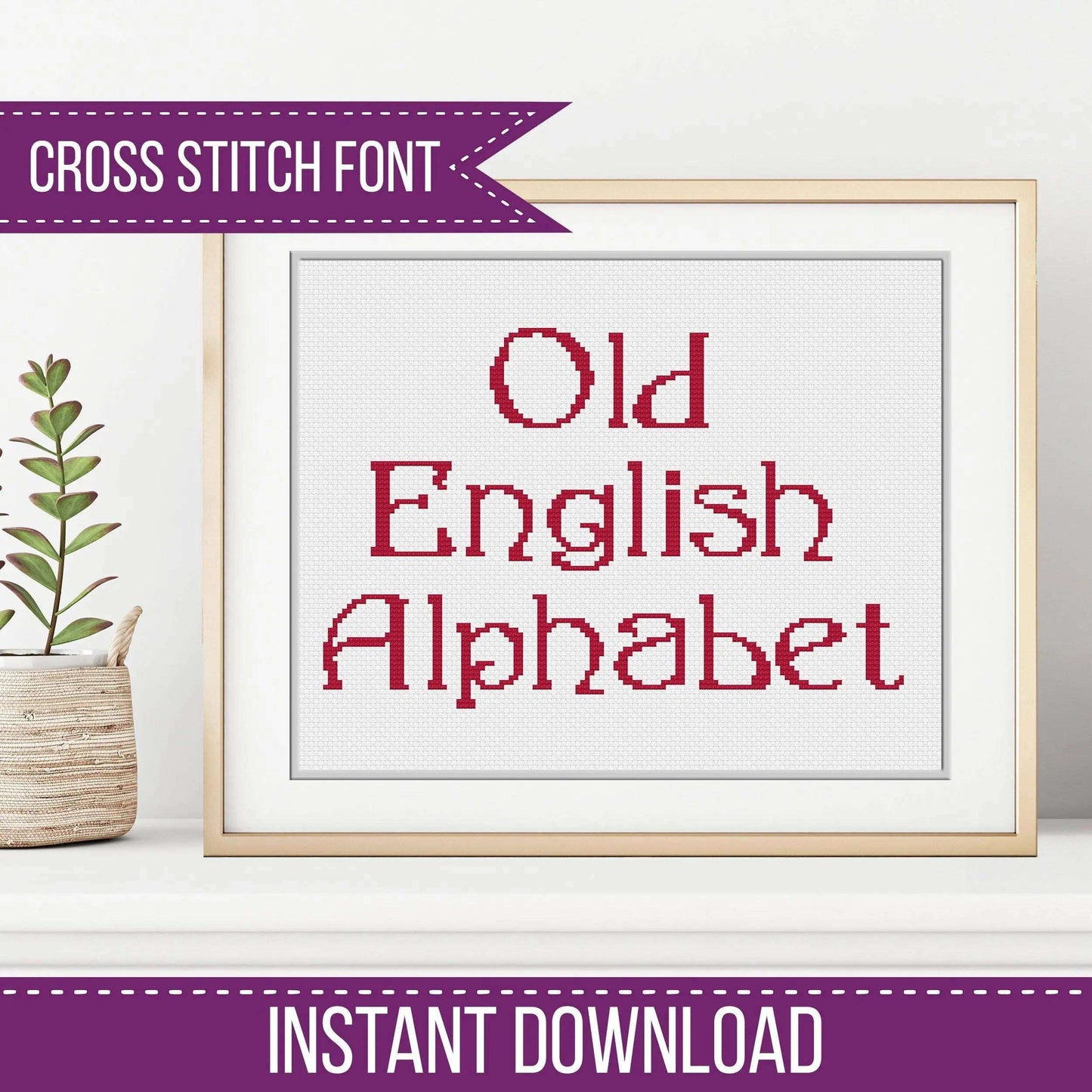 Old English Font - Cross Stitch Font by Peppermint Purple
