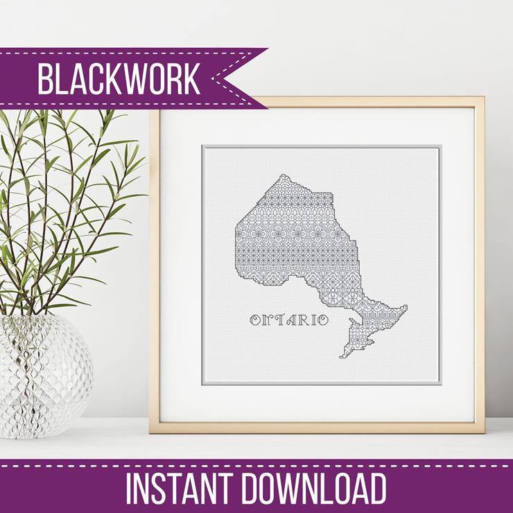 Ontario - Blackwork Patterns & Cross Stitch by Peppermint Purple