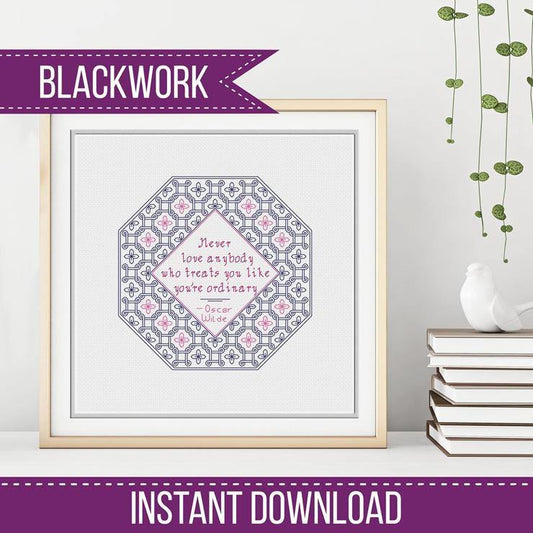 Ordinary - Oscar Wilde - Blackwork Patterns & Cross Stitch by Peppermint Purple