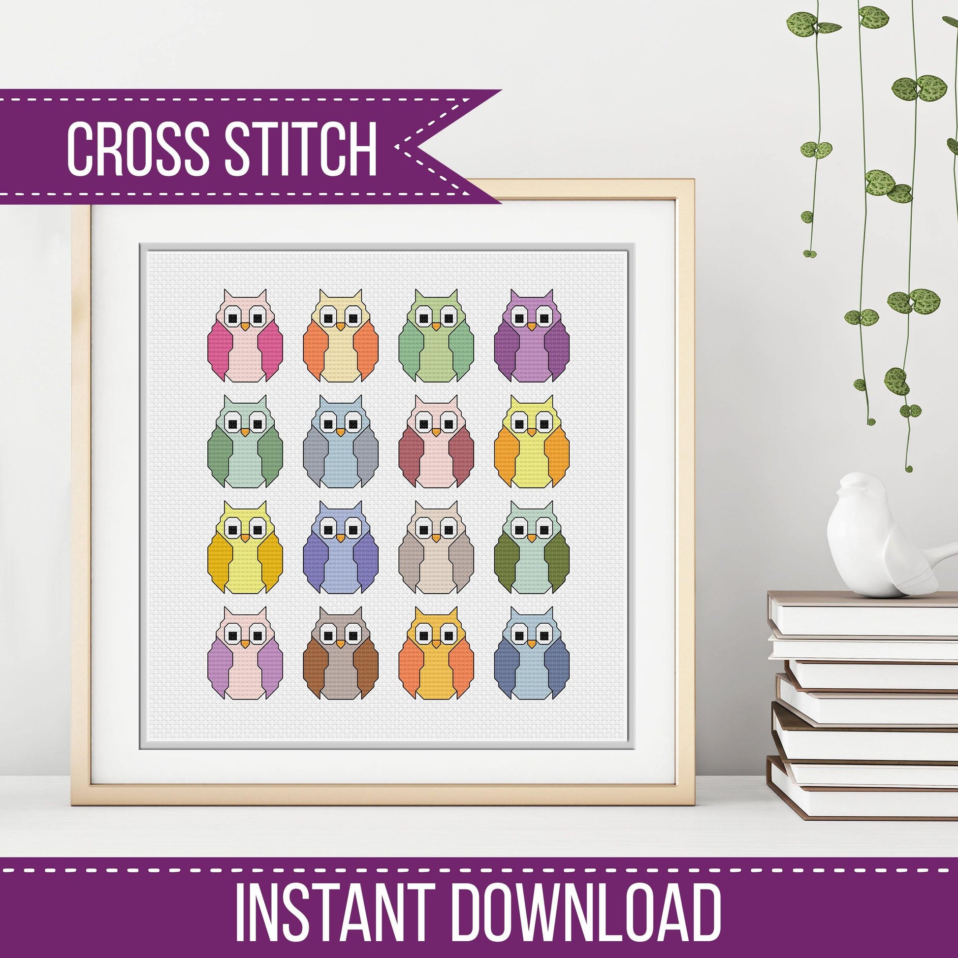 Owls - Blackwork Patterns & Cross Stitch by Peppermint Purple
