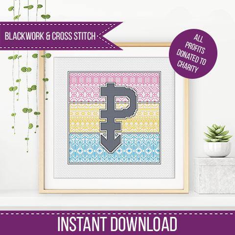 Pan Pride - Stonewall Charity - Blackwork Patterns & Cross Stitch by Peppermint Purple