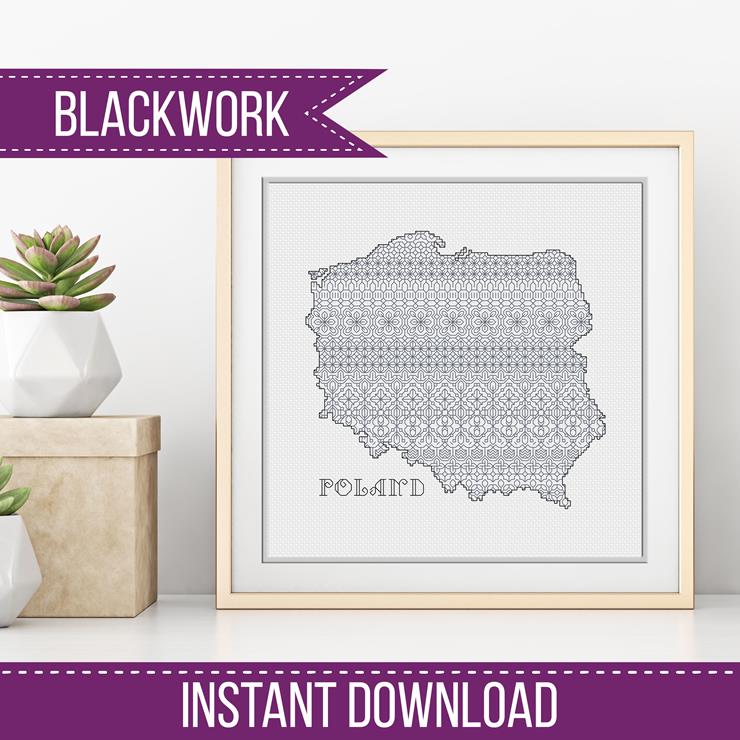 Poland Blackwork - Blackwork Patterns & Cross Stitch by Peppermint Purple