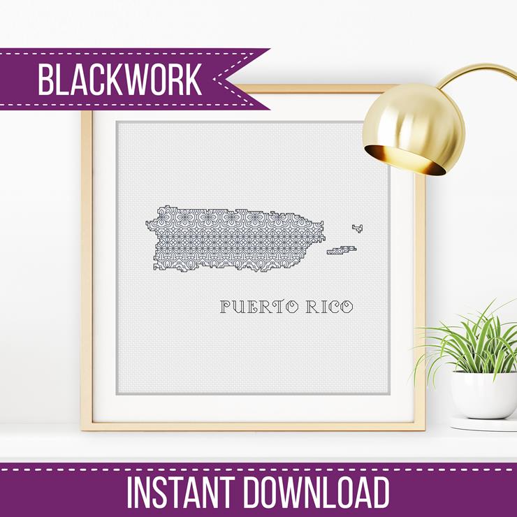 Puerto Rico Blackwork - Blackwork Patterns & Cross Stitch by Peppermint Purple