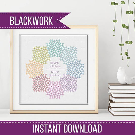 Rainbow Frame - Blackwork Patterns & Cross Stitch by Peppermint Purple
