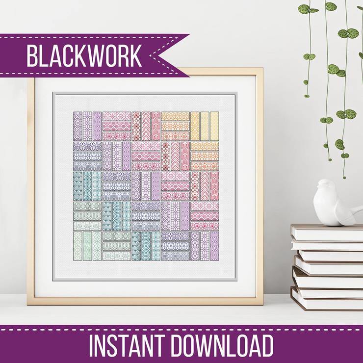 Rainbow Quilt - Blackwork Patterns & Cross Stitch by Peppermint Purple