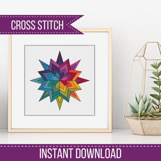 Rainbow Star - Blackwork Patterns & Cross Stitch by Peppermint Purple