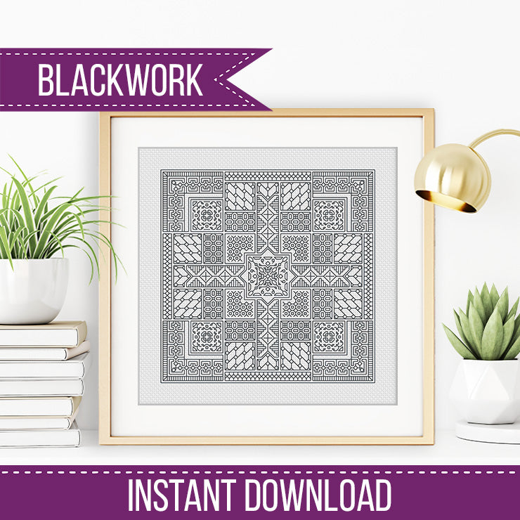 Relax in Pewter - Blackwork Patterns & Cross Stitch by Peppermint Purple