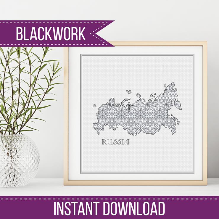 Russia Blackwork - Blackwork Patterns & Cross Stitch by Peppermint Purple