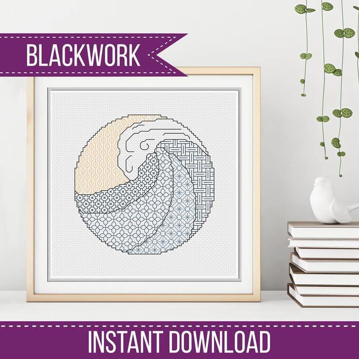 Seafoam Blackwork - Blackwork Patterns & Cross Stitch by Peppermint Purple