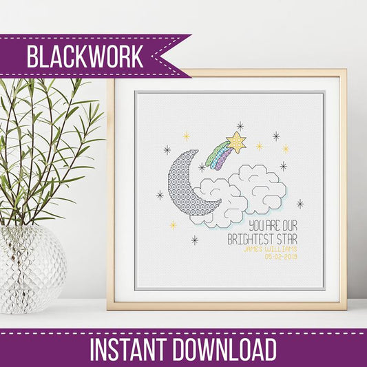 Shooting Star Blackwork - Blackwork Patterns & Cross Stitch by Peppermint Purple