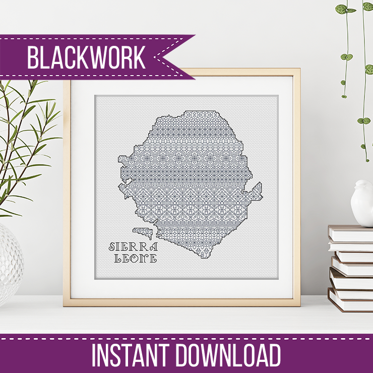 Sierra Leone Blackwork - Blackwork Patterns & Cross Stitch by Peppermint Purple