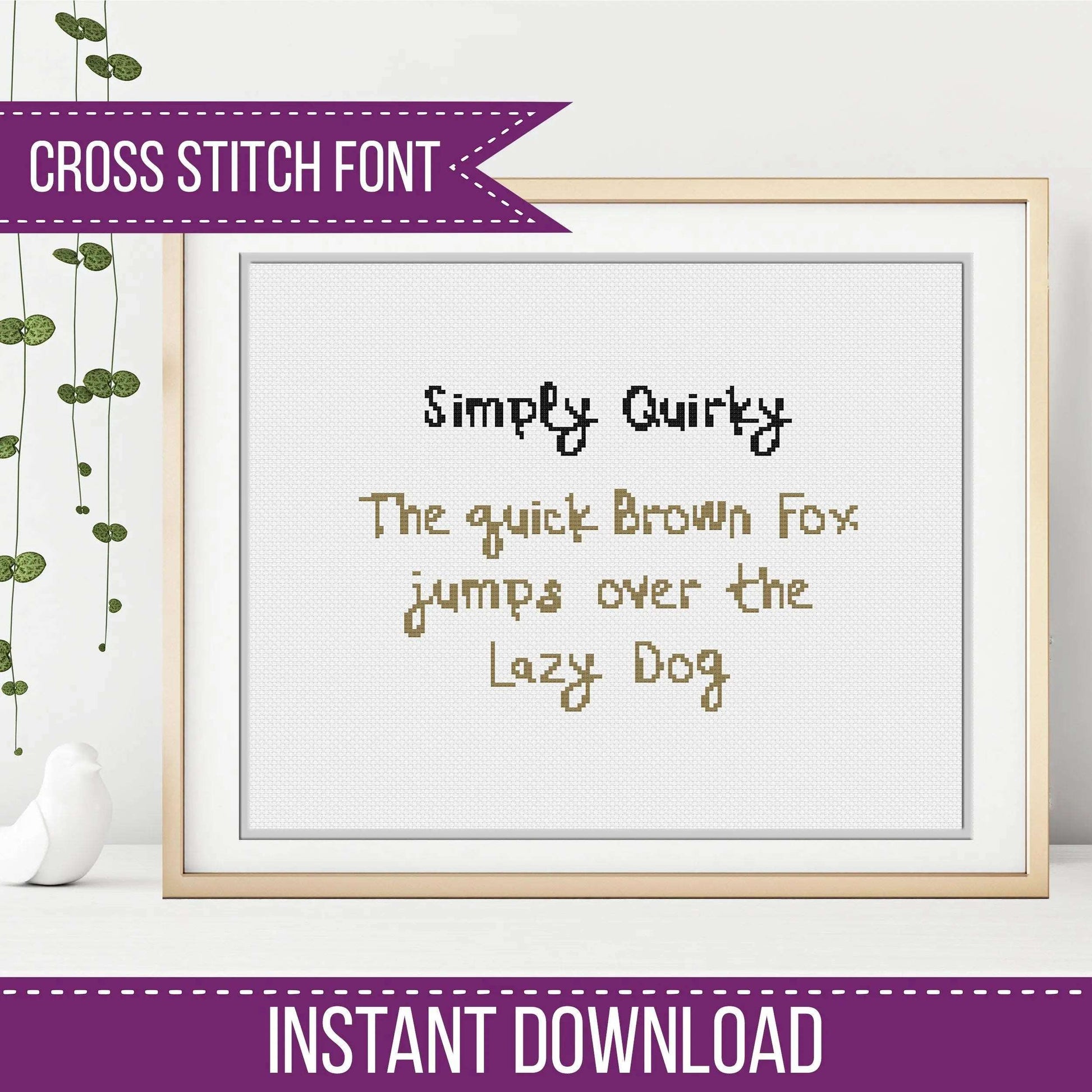 Simply Quirky Font - Blackwork Patterns & Cross Stitch by Peppermint Purple