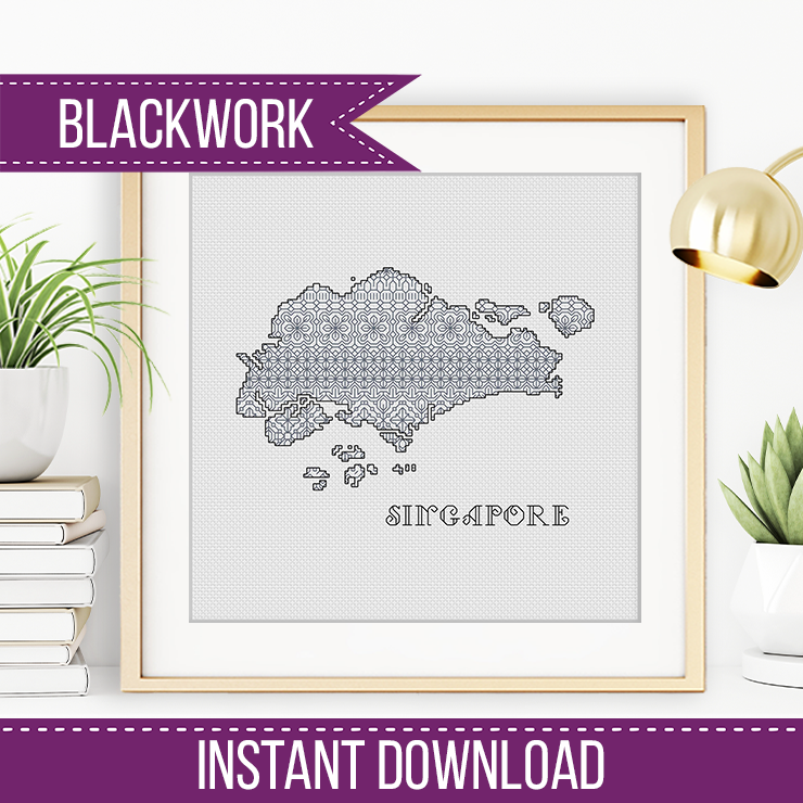 Singapore Blackwork - Blackwork Patterns & Cross Stitch by Peppermint Purple