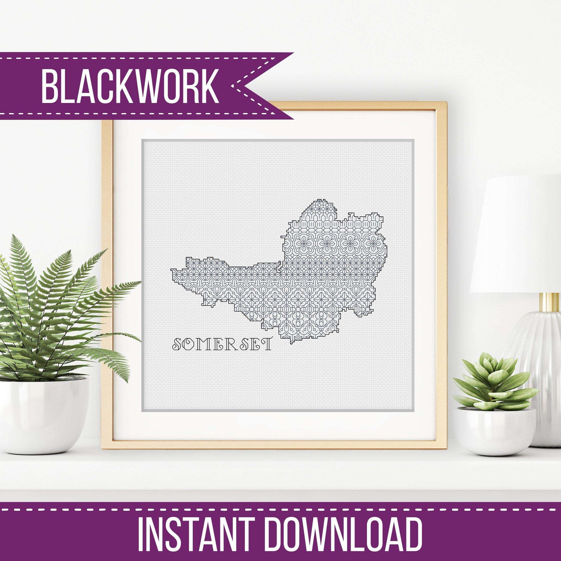 Somerset Blackwork Pattern - Blackwork Patterns & Cross Stitch by Peppermint Purple